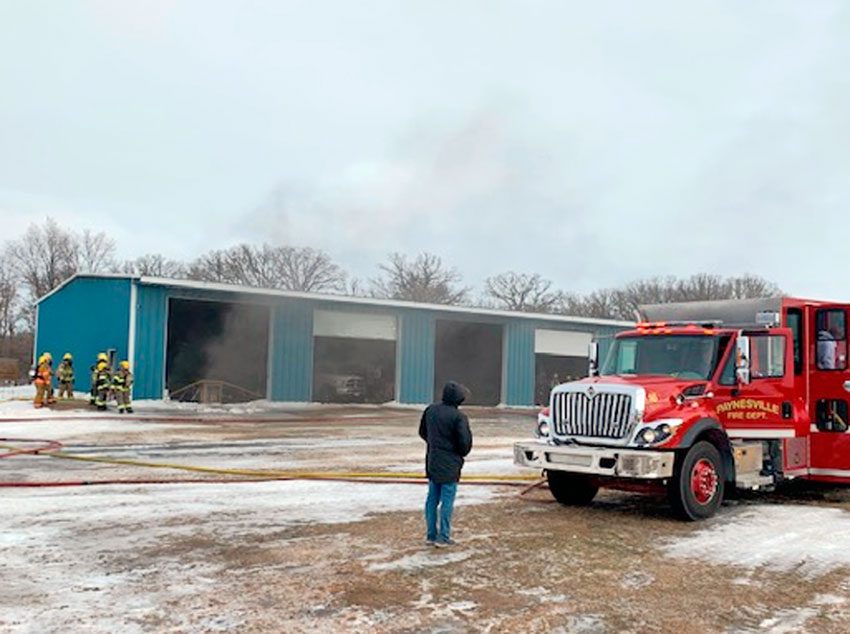 Building fire in Paynesville Township